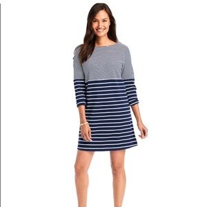 VINEYARD VINES NWT LS Mixed Stripe Knit Dress Navy White Cotton Medium